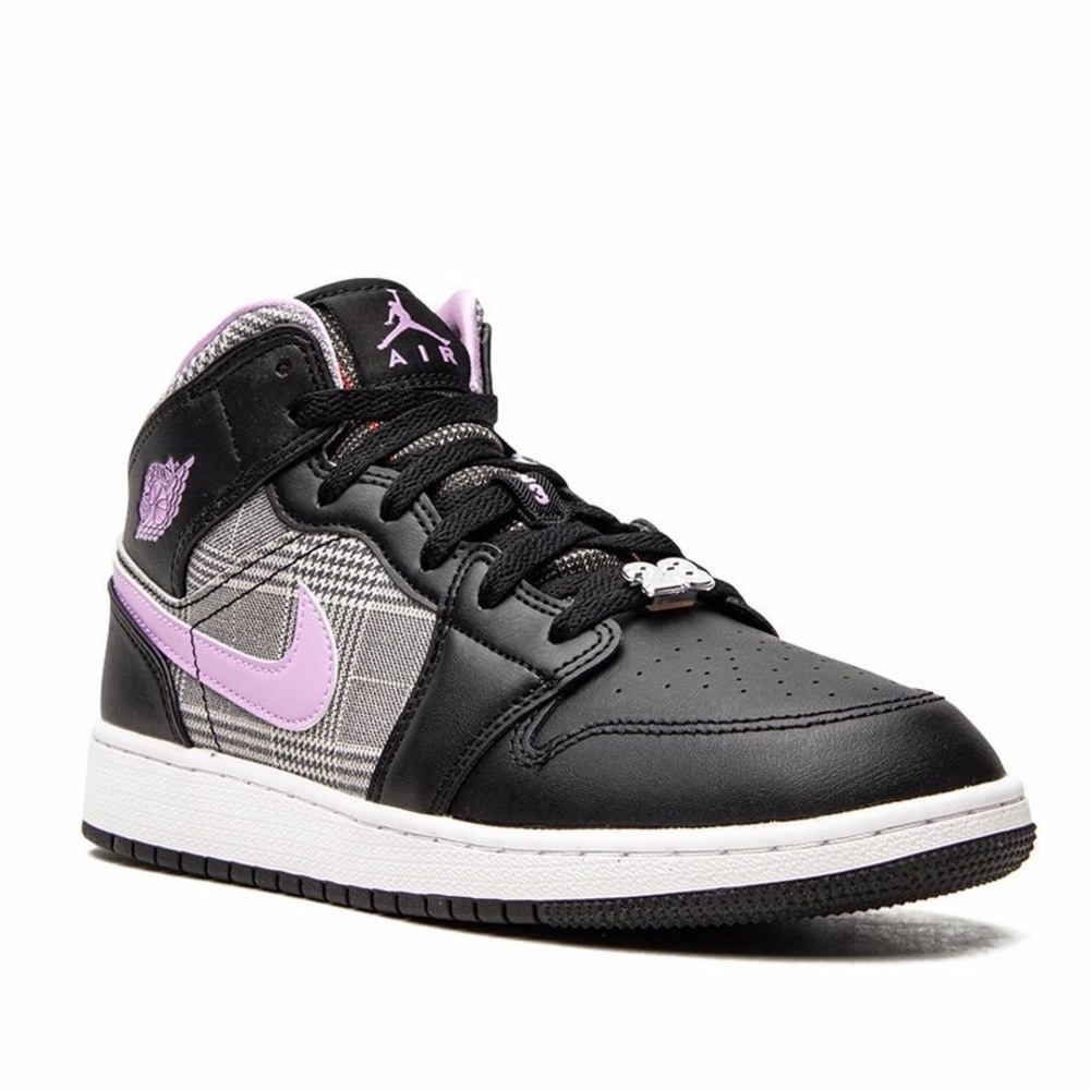 Air Jordan 1 Mid GS Houndstooth